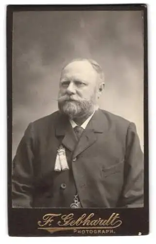 Fotografie F. Gebhardt, Treuchtlingen, Bahnhofstrasse, Porträt eines Herren mit Bart