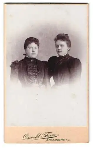 Fotografie Oswald Thiem, Spremberg, Zwei Damen in eleganter Kleidung