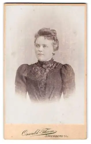 Fotografie Oswald Thiem, Spremberg, Frau in elegantem Kleid