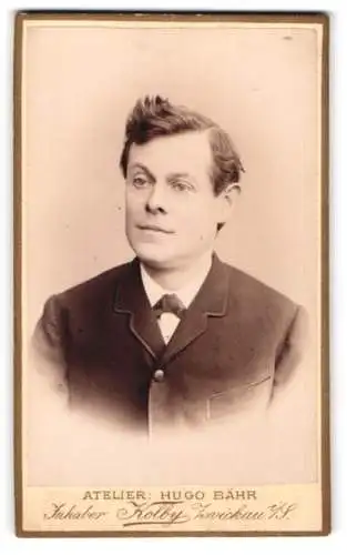 Fotografie Hugo Bähr, Zwickau, Kaiser Wilhelm Platz 31, Porträt eines Mannes