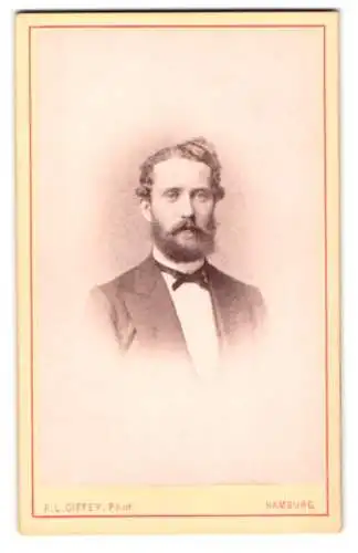 Fotografie F. L. Giffey, Hamburg, Neuerwall 82, Porträt eines Herrn mit Bart