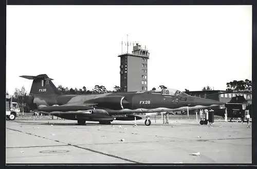 Fotografie Militärflughafen US-Base Ramstein, Flugzeug Lockheed F-104 Starfighter FX28