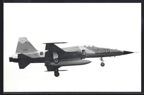 Fotografie Flugzeug Northrup F-5E Tiger, Jasta Kampfjet Nr. 35 über dem Militärstützpunkt Ramstein