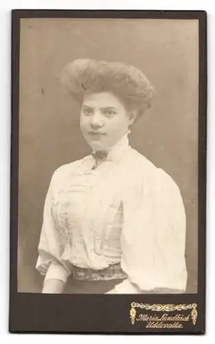 Fotografie Maria Lundbäck, Uddevalla, Ansicht Uddevalla, das Ateliershaus in der Aussenansicht, kgl. Wappen