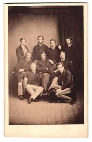 Fotografie Maull & Polyblank, London, Gracechurch St 55, Ruder Mannschaft Oxford Boat Race Crew, 18th Boat Race 1861