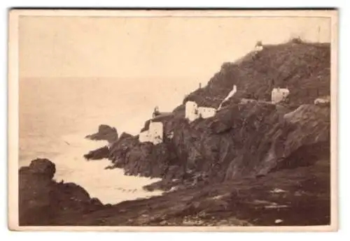 Fotografie unbekannter Fotograf, Ansicht St Just in Penwith, Botallack Mine an den Klippen, Bergbaus Zinn & Arsen Mine