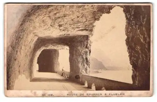 Fotografie Garcin, Genève, Ansicht Fluelen, Route de Brunnen à Fluelen, Tunnelblick, Axenstrasse