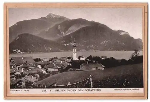 Fotografie Fotograf unbekannt, Salzburg, Ansicht St. Gilgen, Ortspartie gegen den Schafberg