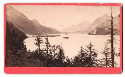 Fotografie F. Charnaux, Genève, Ansicht Maloja, Lac de Sils und Maloya, Landschaftsansicht