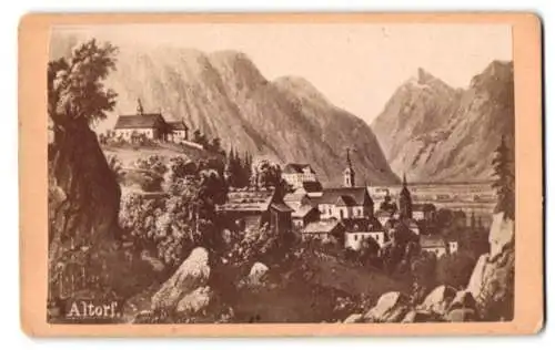 Fotografie unbekannter Fotograf, Ansicht Altorf, Teilansicht des Ortes, 1878