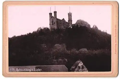 Fotografie Lautz, Darmstadt, Ansicht Balduinstein, Schloss Schaumburg von Süden