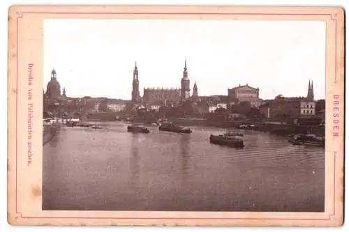 Fotografie unbekannter Fotograf, Ansicht Dresden, Elbpanorama mit historischen Gebäuden