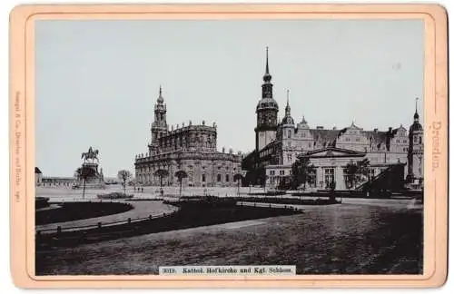 Fotografie Stengel & Co., Dresden, Ansicht Dresden, Katholische Hofkirche und Königliches Schloss