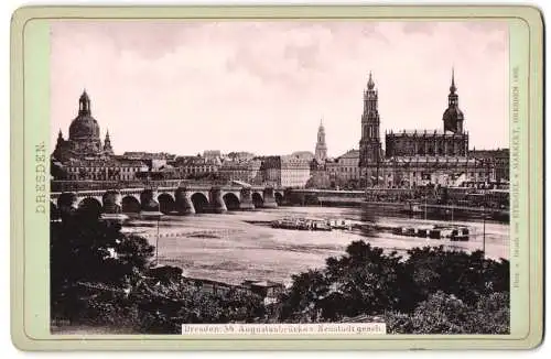 Fotografie von Stengel & Markert, Dresden, Ansicht Dresden, Augustusbrücke und Neustadt