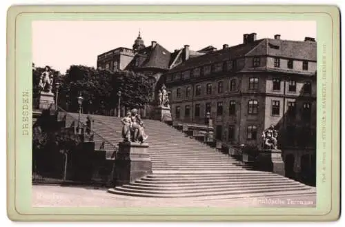 Fotografie Stengel & Markert, Dresden, Ansicht Dresden, Brühlsche Terrasse, elegante Treppenanlage