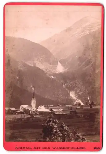 Fotografie Würthle & Spinnhirn, Salzburg, Schwarzstrasse 3, Ansicht Krimml, Ortspartie mit den Wasserfällen