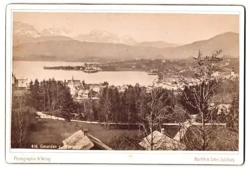 Fotografie Würthle & Sohn, Salzburg, Ansicht Gmunden, Landschaftsansicht vom Weinberg aus