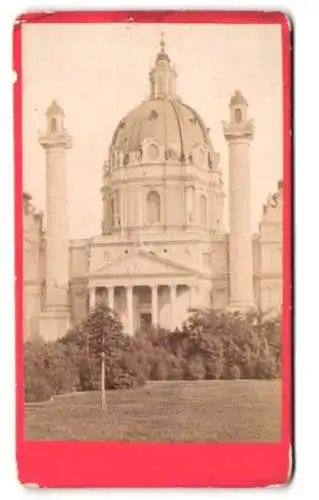 Fotografie P. Kaeser, Wien, Kärntnerring Nr. 21, Ansicht Wien, Blick zur Karlskirche, beeindruckende Architekturansicht