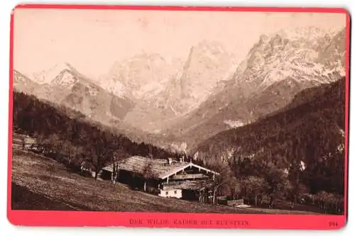 Fotografie Würthle & Spinnhirn, Salzburg, Schwarzstrasse 8, Ansicht Kufstein, Berglandschaft Wilde Kaiser mit Bauernhaus