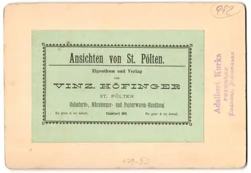 Fotografie Vinz. Höfinger, St. Pölten, Ansicht St. Pölten, Stadtansicht mit Eisenbahn