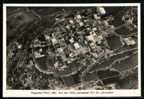 Fotografie Ansicht Jerusalem, Ägyptenfahrt 1931, Blick auf die Stadt vom Zeppelin aus