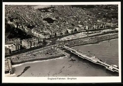 Fotografie Ansicht Brighton, England Fahrt, Blick vom Zeppelin auf die Stadt