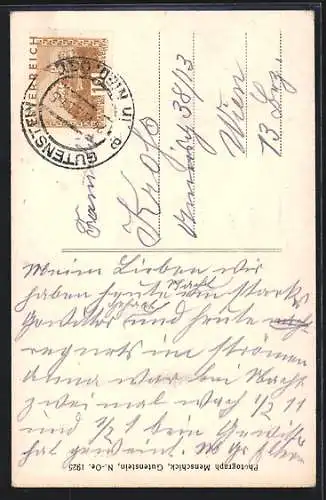 AK Gutenstein, Klostertal-Klamm mit Wurzinger`s Gasthaus, Aufstieg auf den Mariahilferberg