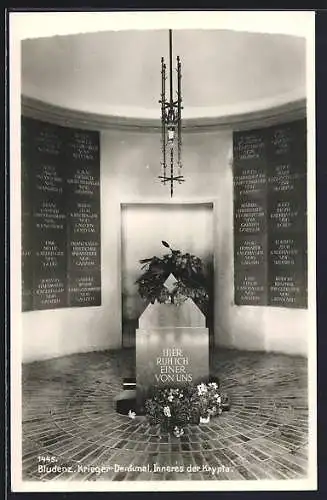AK Bludenz, Kriegerdenkmal, Inneres der Krypta