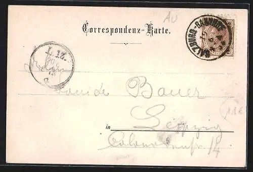 Lithographie Dürrnberg, Fernsicht der Ortschaft