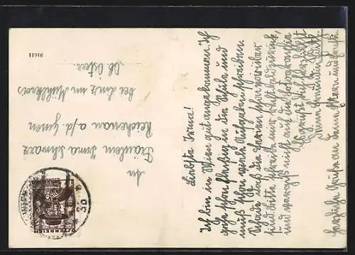 AK Wien, Hitzing, Strassenpartie mit Cafe und Hitzingerkirche