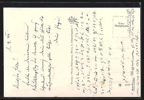 AK Stockerau, Hauptstrasse mit Cafe Wimmer