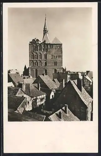 AK Kolberg, Teilansicht mit Dom aus der Vogelschau