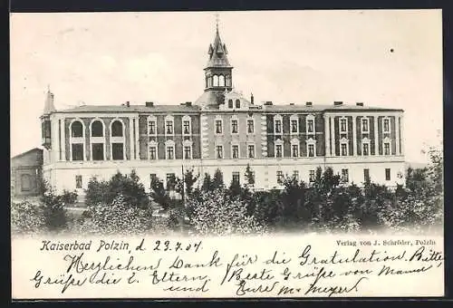 AK Polzin, Kaiserbad Polzin, Gebäudeansicht