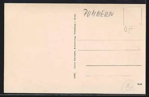 AK Henkenhagen b. Kolberg, Strandpartie mit Segelschiffen