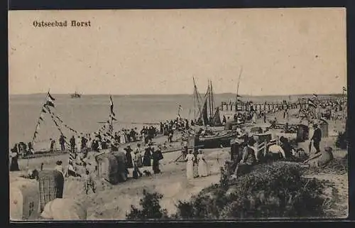 AK Horst /Ostsee, Strandpartie mit Seeblick von den Dünen aus