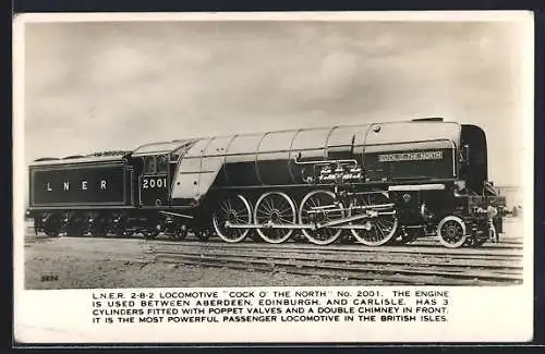 AK LNER Locomotive Cock o the North No. 2001, englische Eisenbahn