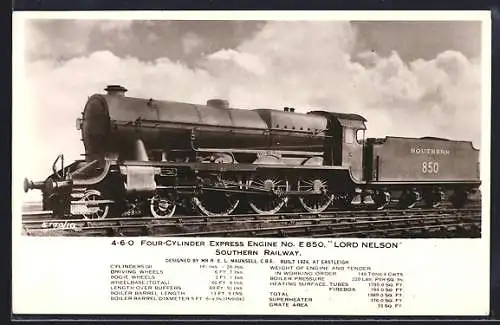 AK Express Engine No. E 850 Lord Nelson, Southern Railway, englische Eisenbahn