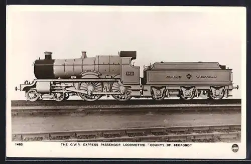 AK GWR Express Passenger Locomotive County of Bedford, englische Eisenbahn