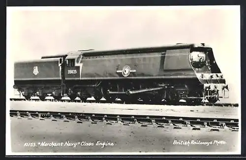 AK Merchant Navy Class Engine, englische Eisenbahn