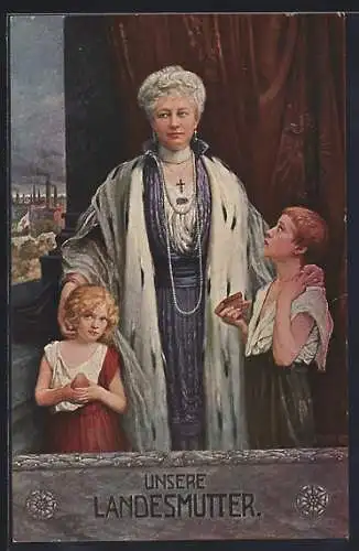 Künstler-AK Unsere Landesmutter, Kaiserin Auguste Victoria Königin von Preussen mit Kindern