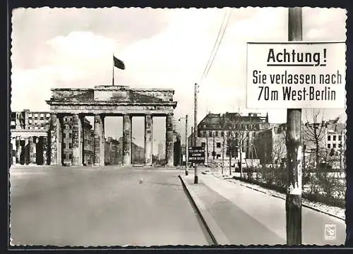 AK Berlin, Brandenburger Tor, Grenze