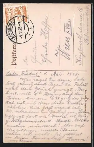 Künstler-AK Eggenburg, Pfarrkirche St. Stefan