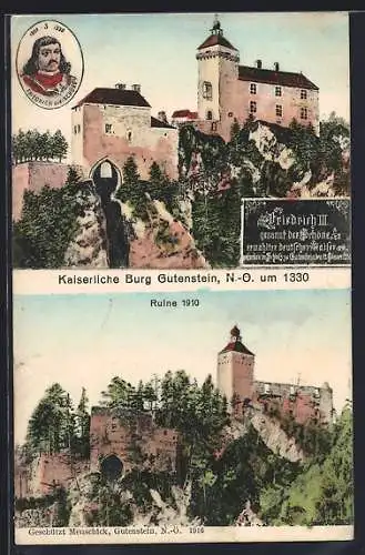 AK Gutenstein, Kaiserliche Burg, Burgruine