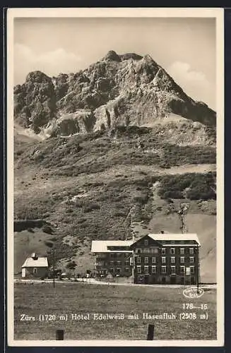 AK Zürs, Hotel Edelweiss mit Hasenfluh