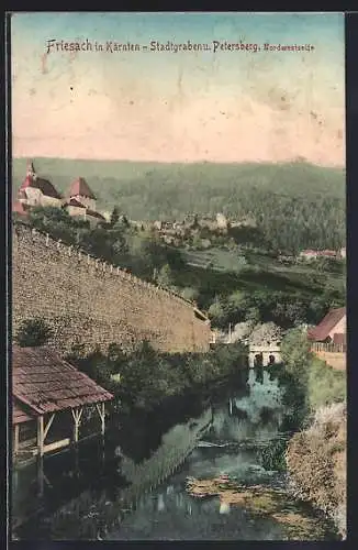 AK Friesach, Stadtgraben und Petersberg, Nordwestseite