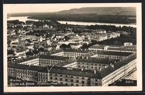 AK Krems a. d. Donau, Pionierkaserne aus der Vogelschau