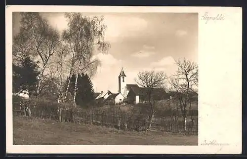AK Heiligenkreuz /N.-Oe., Siegenfeld, Ortspartie mit der Kirche