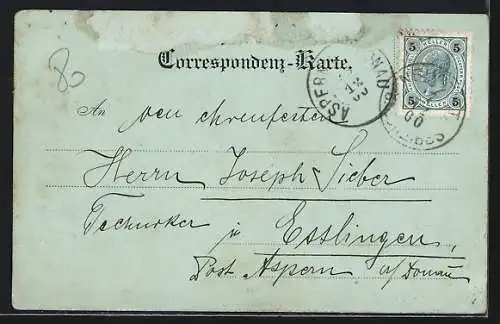 Mondschein-AK Scheibbs /Erlafthal, Teilansicht mit Ötscher