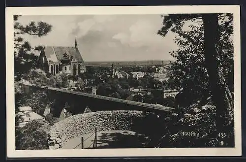 AK Mödling, Teilansicht mit Kirche