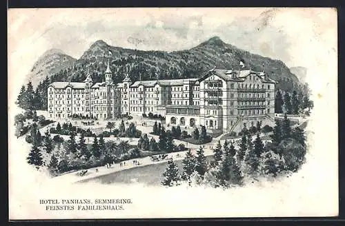 AK Semmering, Blick zum Hotel Panhans